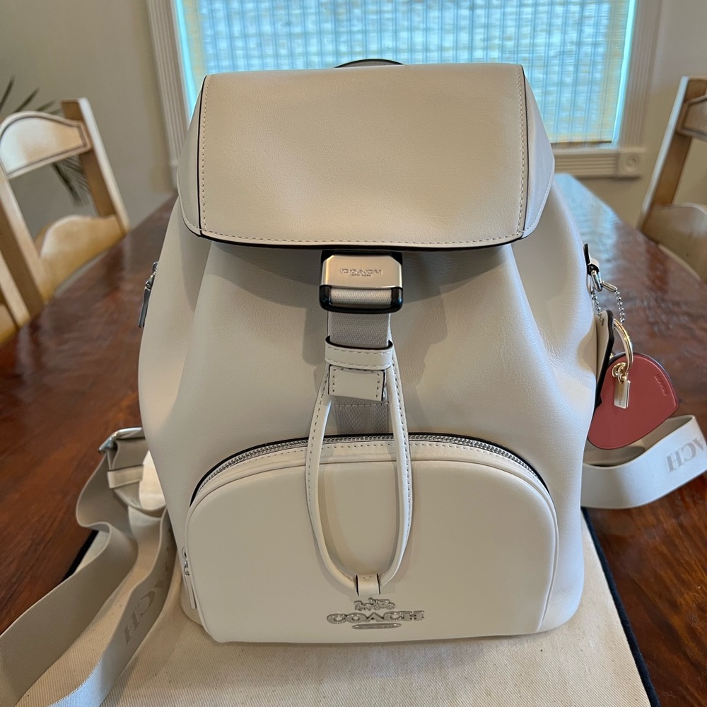 NWT Coach backpack with pink heart charm